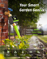 RAINPOINT mounted on outdoor spigot demonstrating stable weatherproof installation