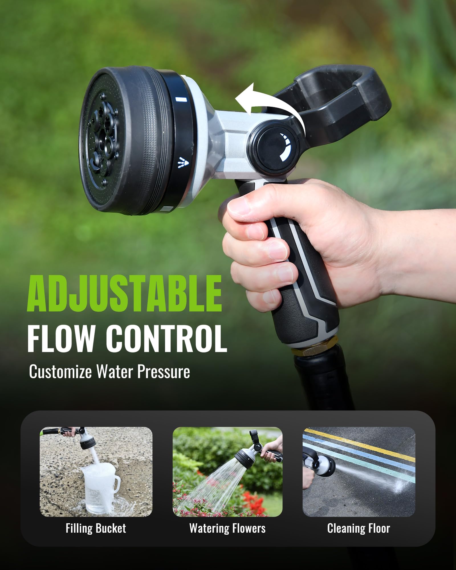 RAINPOINT nozzle threaded connection close-up showing 3/4-inch fit benefit: leak-proof attachment