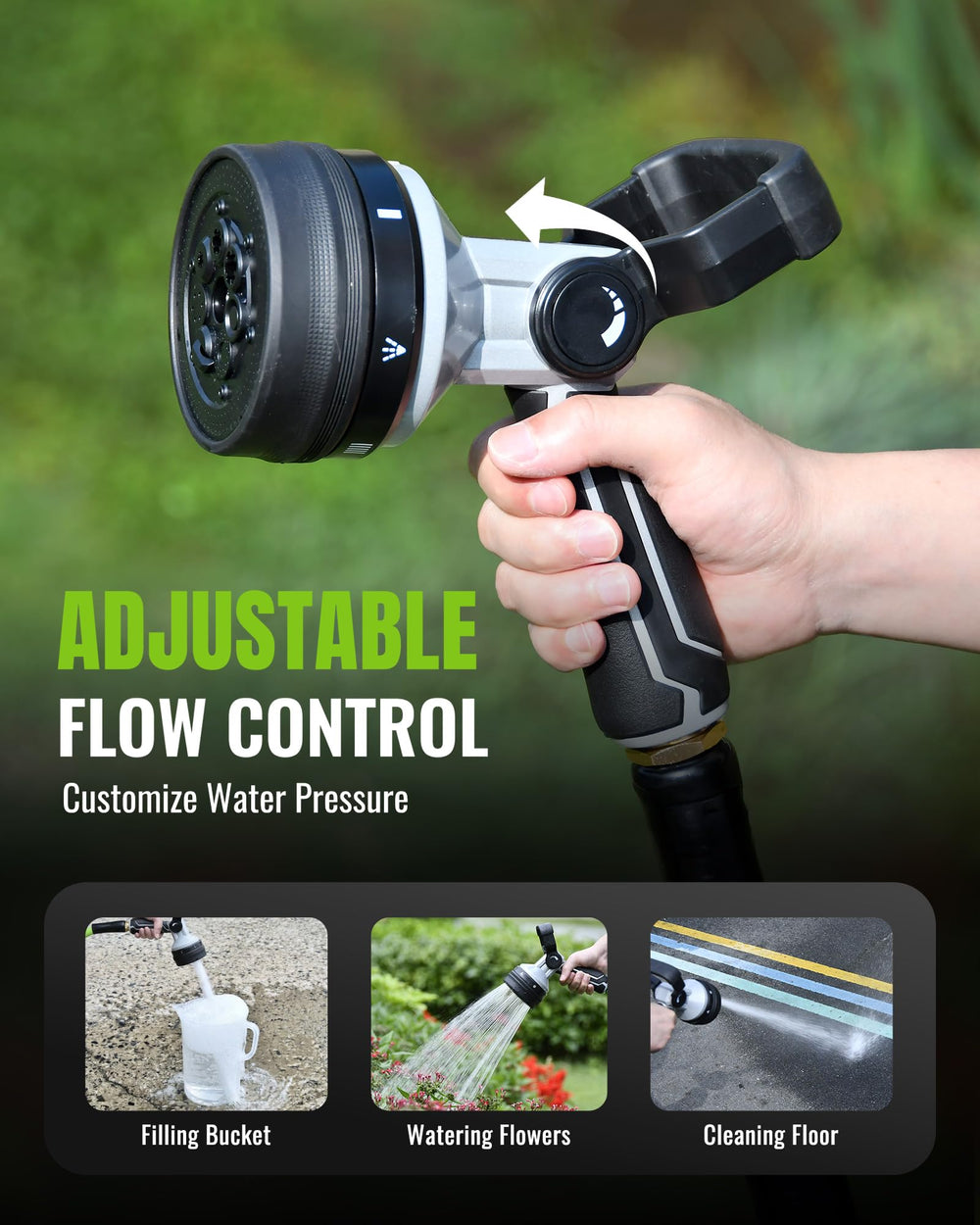 RAINPOINT nozzle threaded connection close-up showing 3/4-inch fit benefit: leak-proof attachment