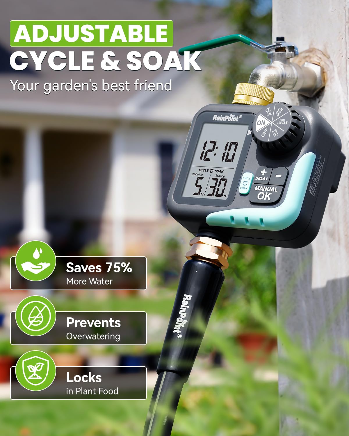 RAINPOINT side profile showing weather-resistant housing for outdoor use