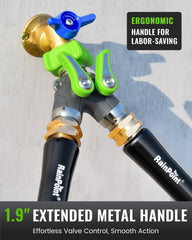 RAINPOINT extra-long metal handle detail offering ergonomic easy-turn benefit