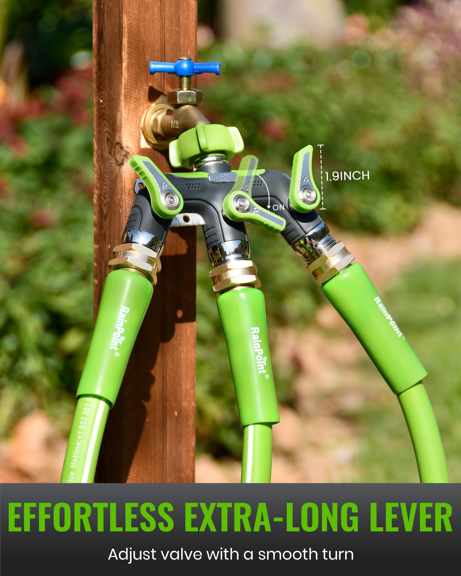 RAINPOINT in-use watering garden and sprinkler for convenient multitasking