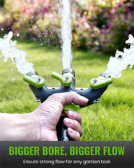 RAINPOINT angled outlets with wide spacing to fit multiple hoses without crowding