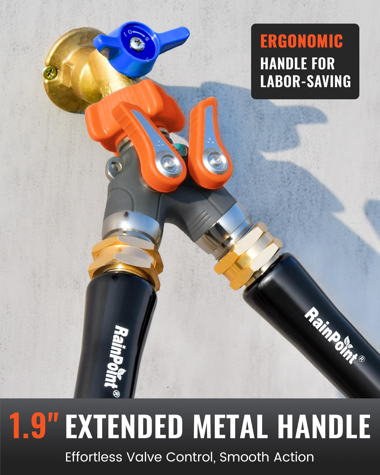 RAINPOINT threaded 3/4 inch GHT connection detail ensuring leak-resistant seal