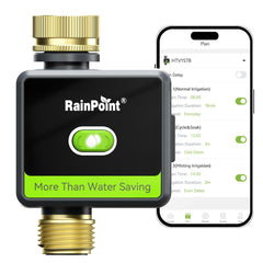 RAINPOINT front view showing compact timer and clear controls for easy scheduling