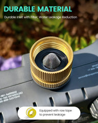 RAINPOINT attached to two hoses demonstrating simultaneous dual-zone watering