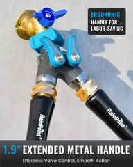 RAINPOINT stainless steel ball valve cross-section showing durable high-pressure performance
