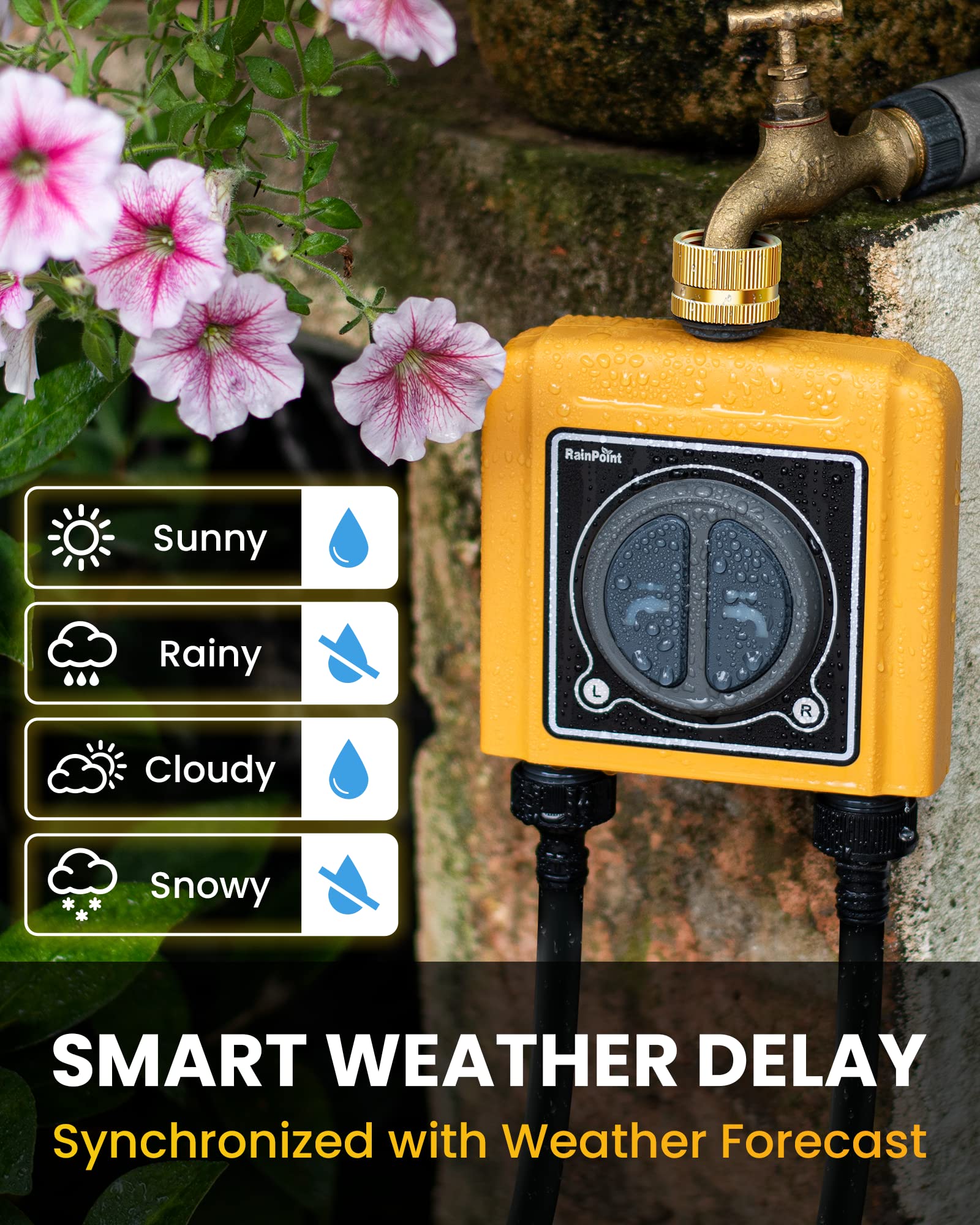 RAINPOINT zone connections and valves illustrating dual-zone flexibility