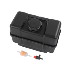 RALBDX front view of 4-quart fuel tank showing mounting points and shape for easy replacement