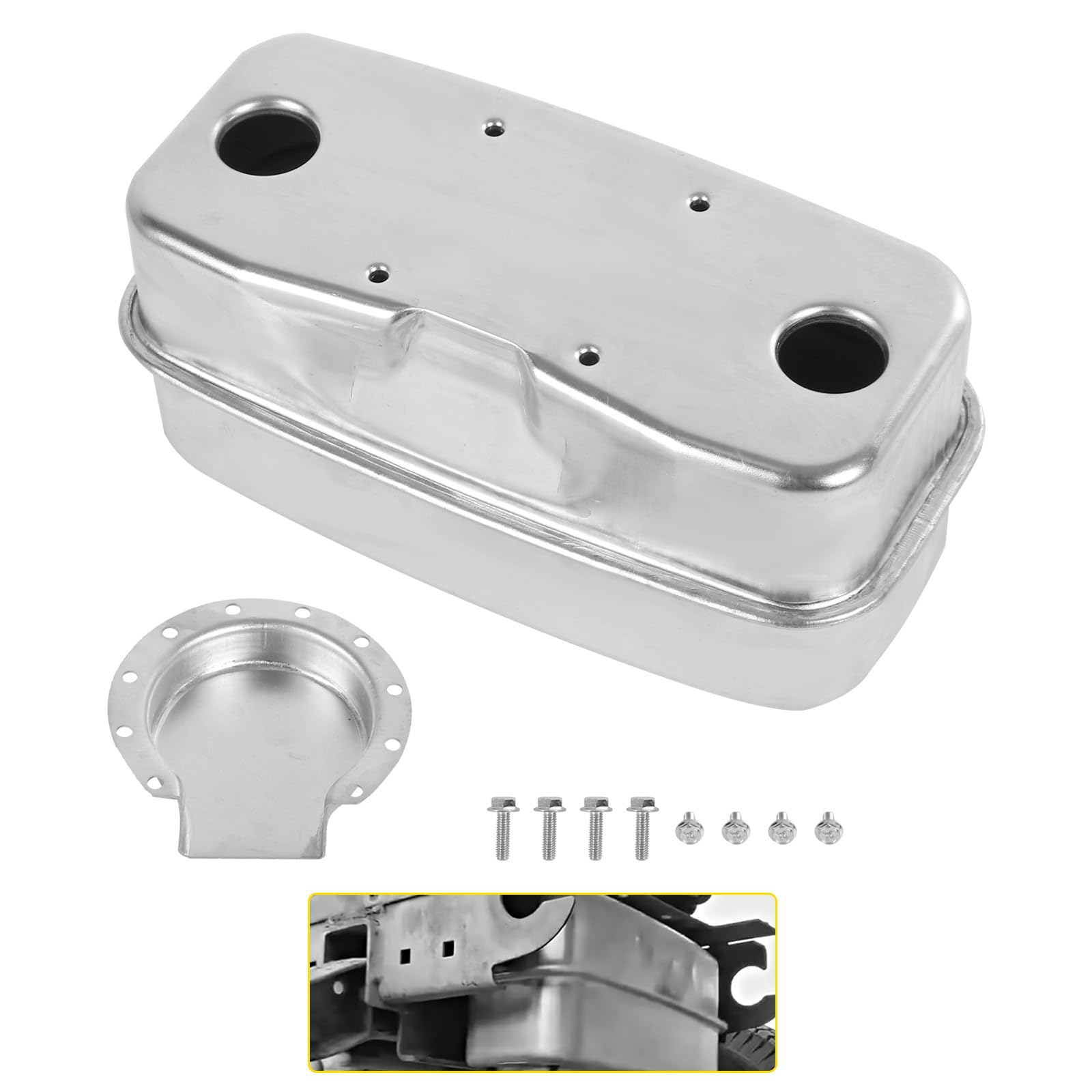 RALZAOTO front view muffler showing durable body and fit for quick replacement