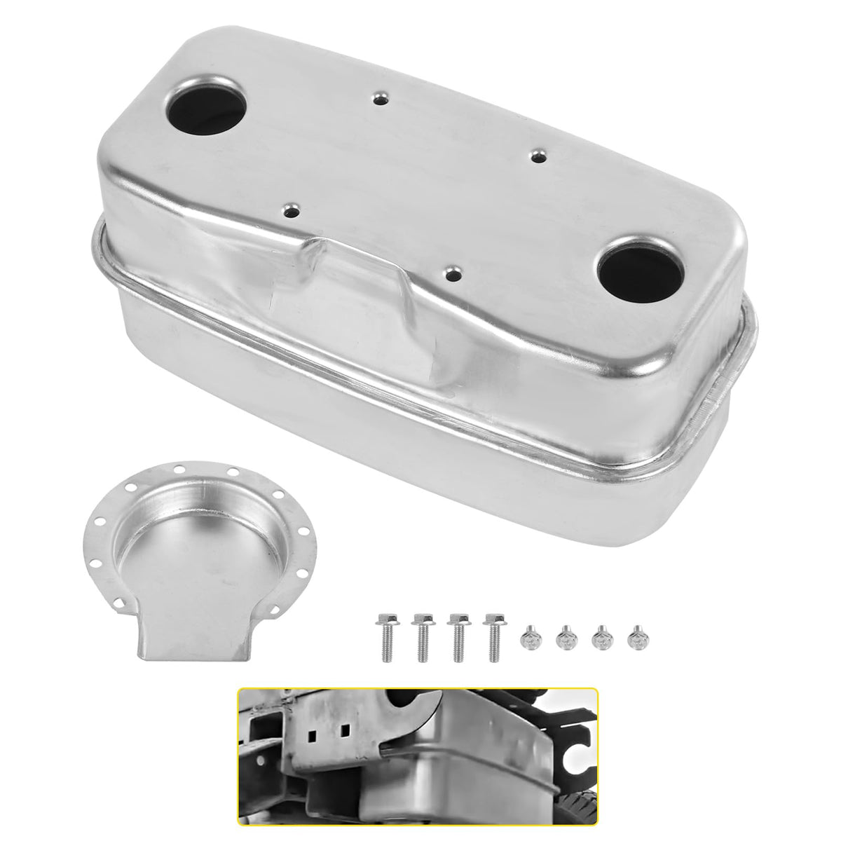 RALZAOTO front view muffler showing durable body and fit for quick replacement