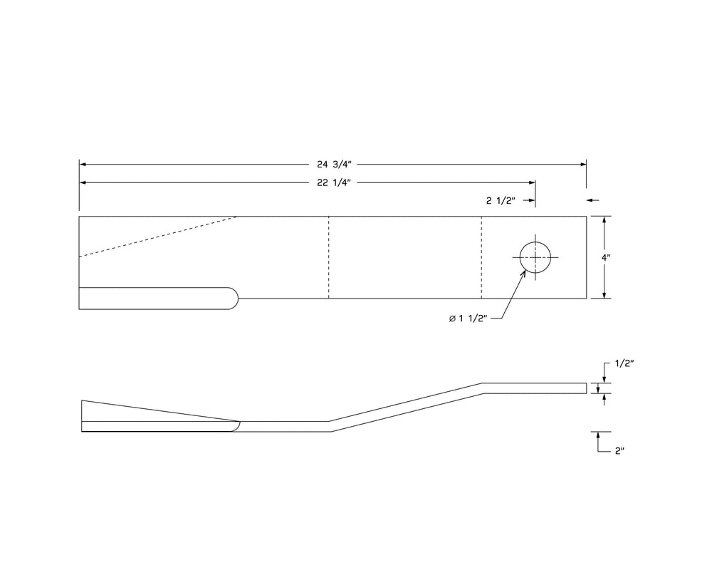 Rancher Supply blade beside ruler showing size for correct fit verification