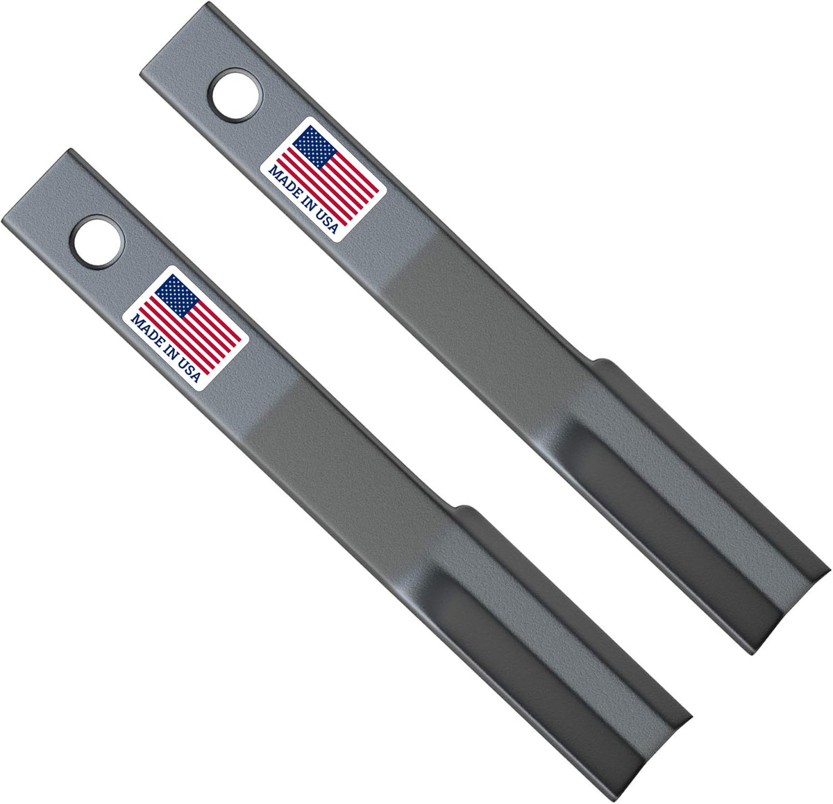 Rancher Supply front view of two replacement Land Pride blades showing fit and finish, durable choice