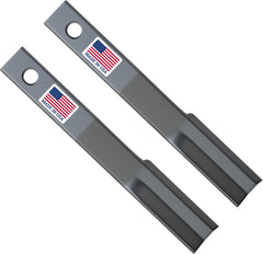 Rancher Supply front view of two replacement Land Pride blades showing fit and finish, durable choice