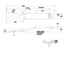 Rancher Supply blade beside ruler showing 3 by 25 inch size for easy compatibility check