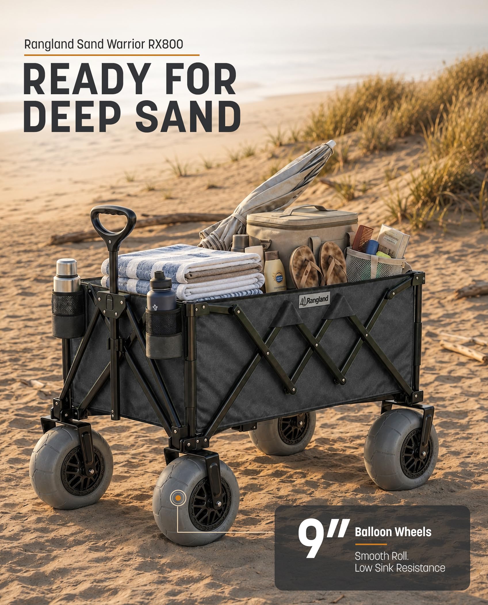 RANGLAND folded compact for trunk storage and quick transport convenience
