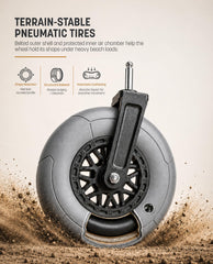 RANGLAND closeup of 9 inch balloon tire improving sand flotation and roll
