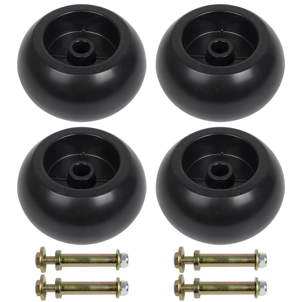 RANSOTO front view of four deck wheels showing fit and uniformity benefit