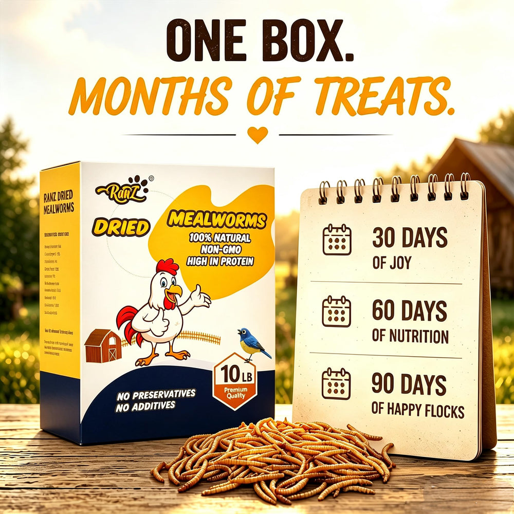 RANZ mealworms on backyard feeder scene supporting healthy outdoor birds