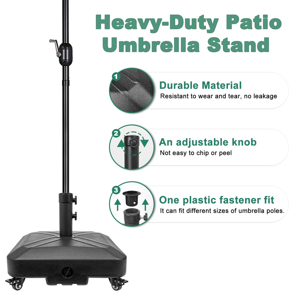RAOKUKH base with umbrella installed showing correct size compatibility