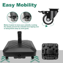 RAOKUKH caster wheel and lock detail for easy movement and stability