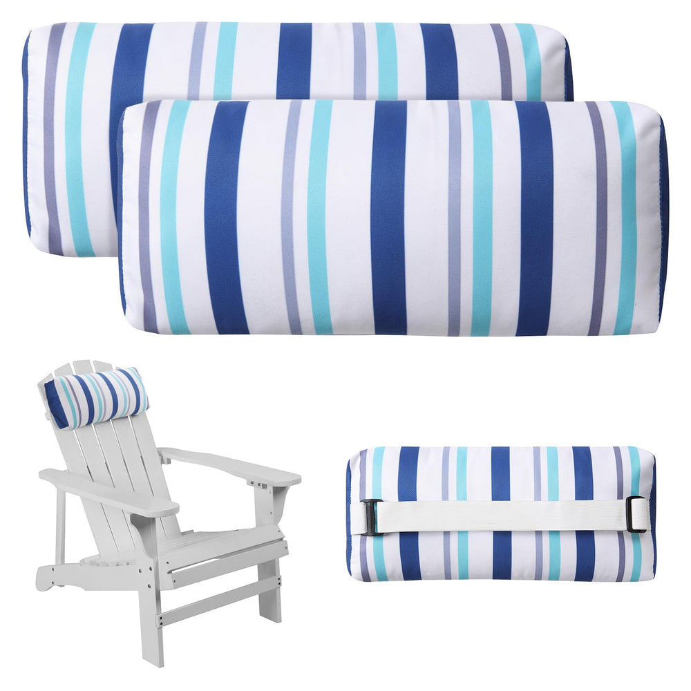 Rasugarlary front view of blue white stripe pillows showing pattern and pack benefits