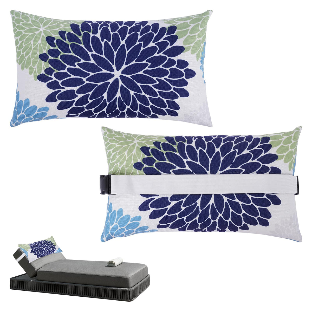 rasugarlary front packaging showing two floral pillows and compress packing benefit