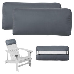 rasugarlary headrest pillow front view showing dark-gray color and two-pack for coordinated chairs