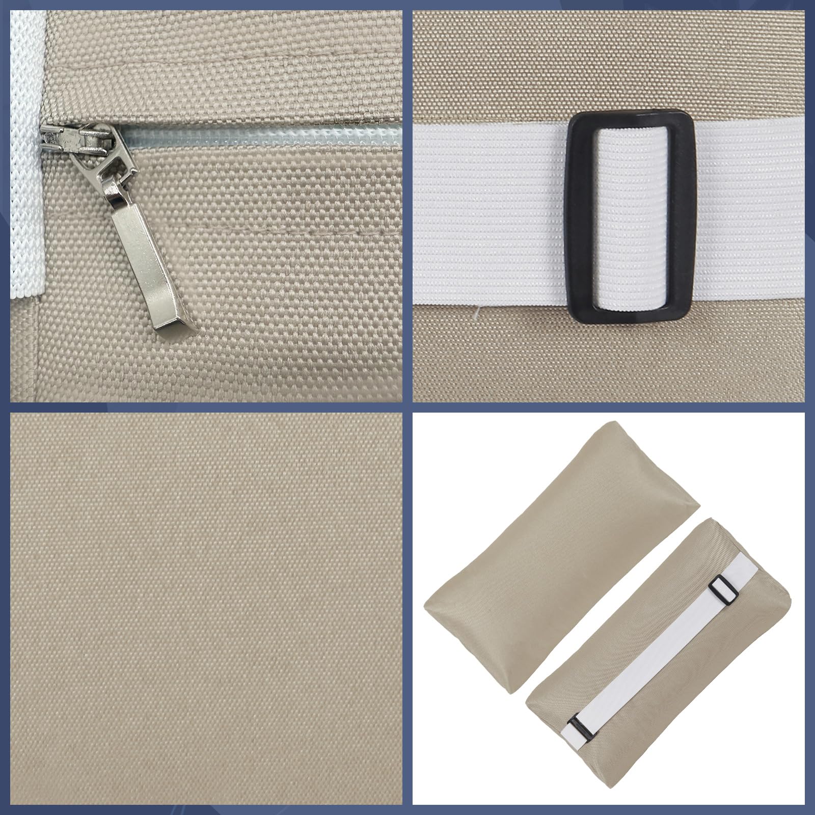 Rasugarlary pillow attached to patio lounger adding neck comfort benefit