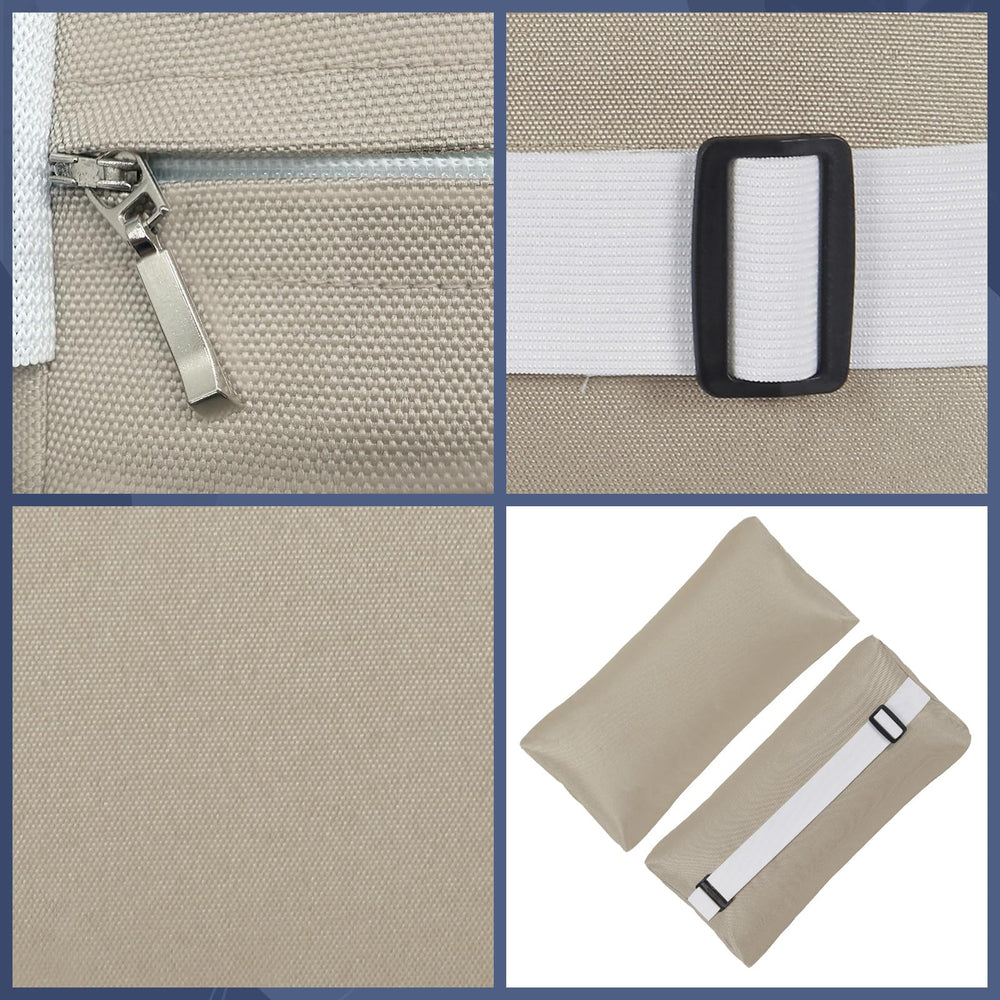 Rasugarlary pillow attached to patio lounger adding neck comfort benefit