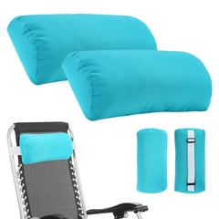 Rasugarlary front view of blue headrest pillow showing shape and color for comfort
