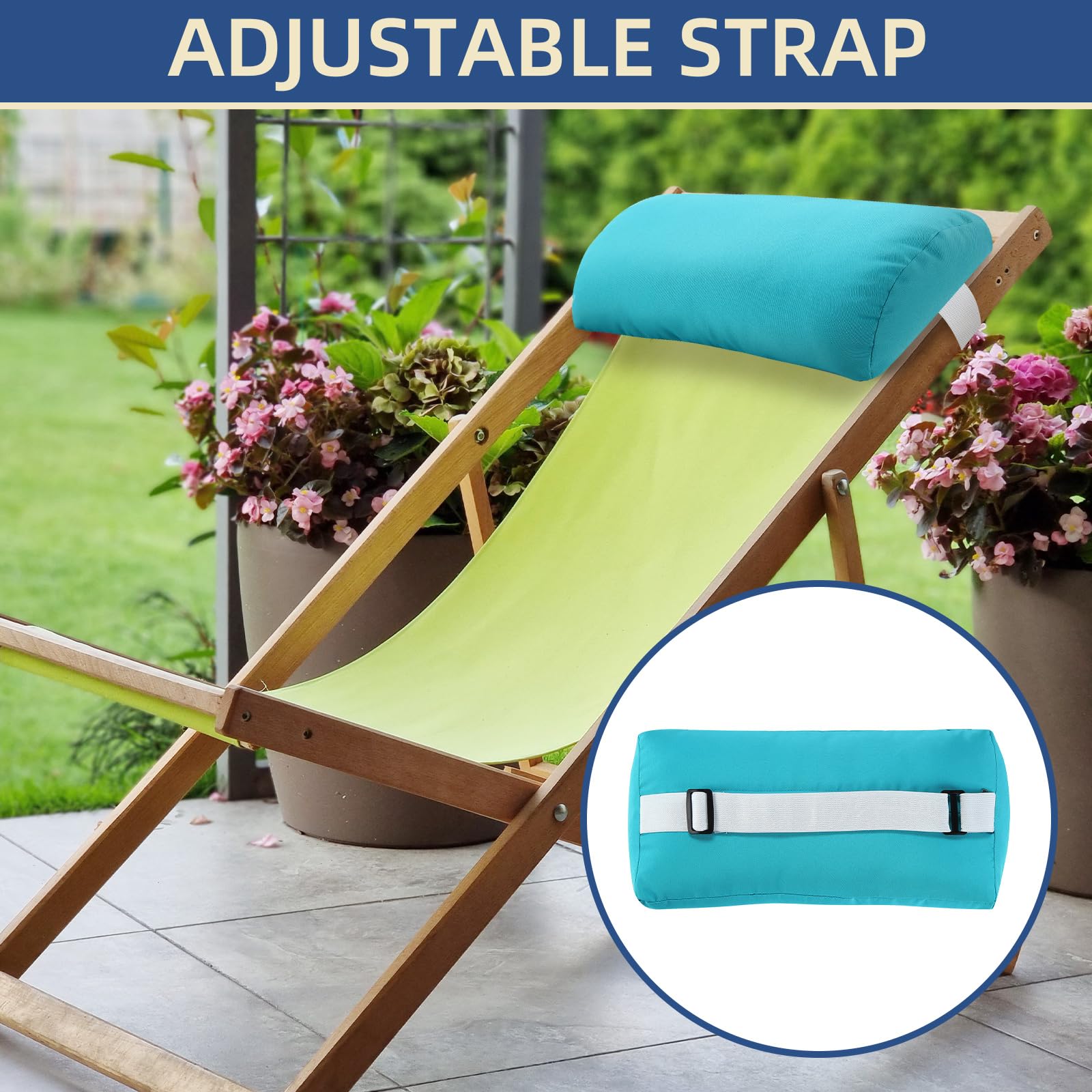 Rasugarlary pillow on patio chaise in sunshine showing outdoor relaxation use