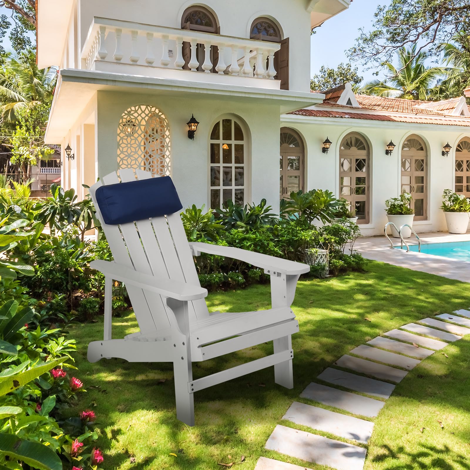 Rasugarlary pillow in a lifestyle patio scene, enhances relaxation atmosphere
