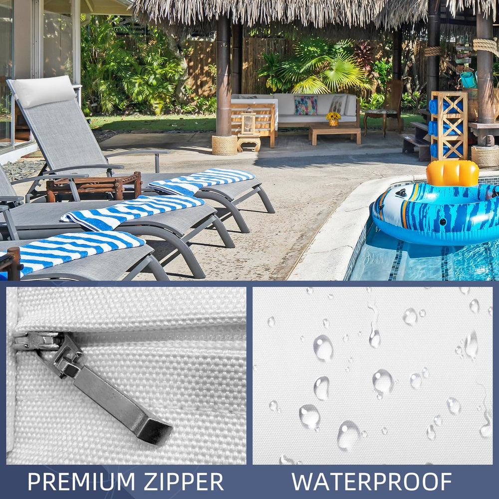 rasugarlary pillow attached to patio chaise offering neck support outdoors
