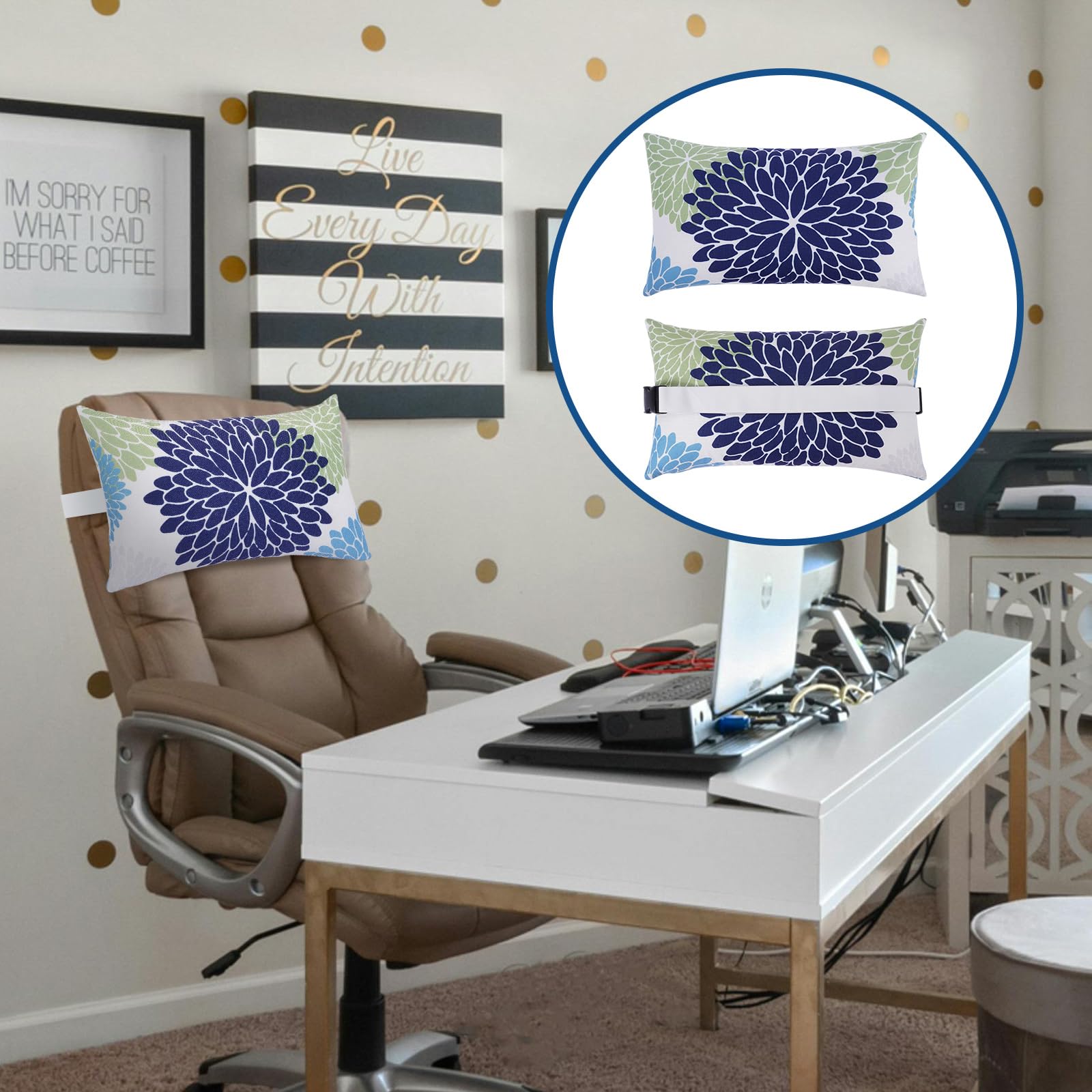 rasugarlary pillow beside ruler showing exact dimensions for proper fit