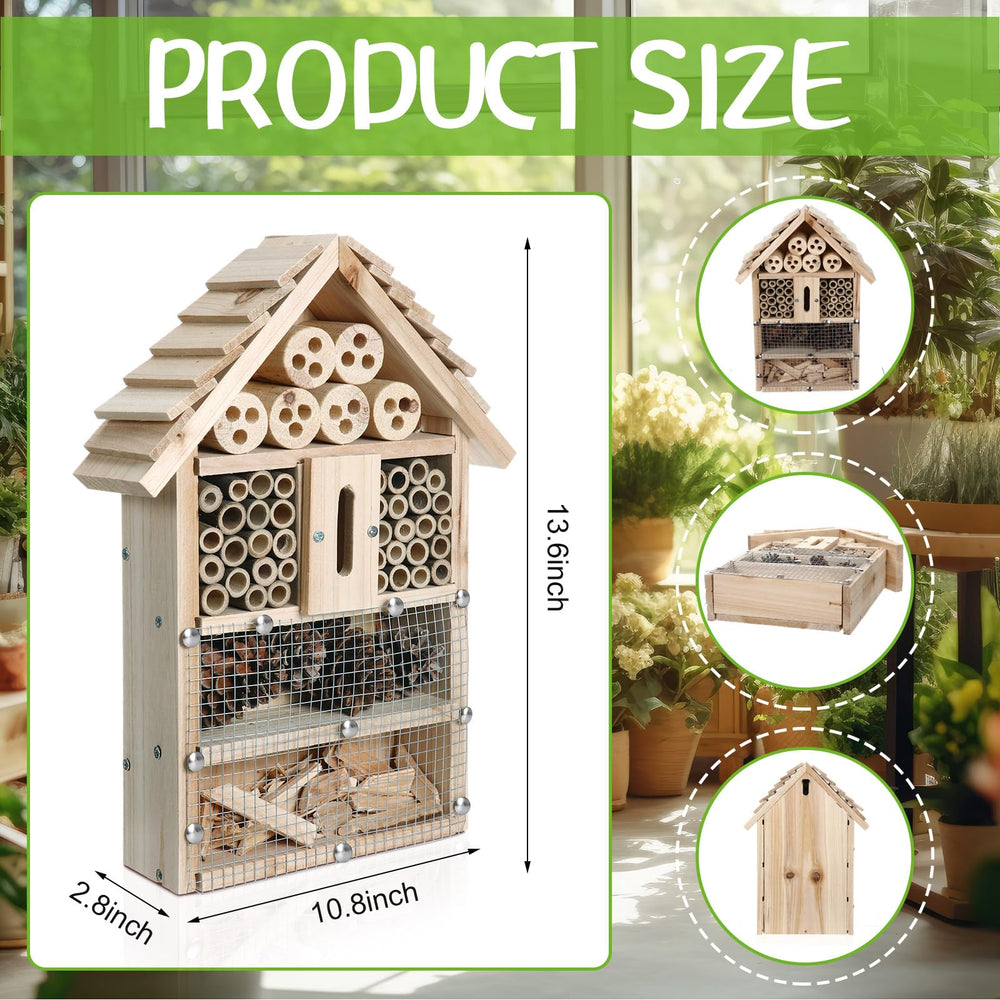 RattanView assembled insect hotel front view displaying natural look and garden appeal