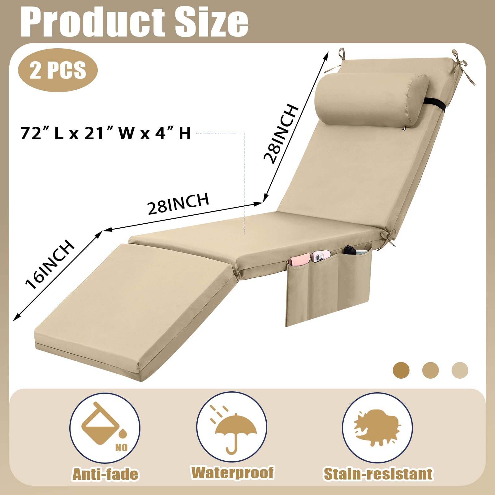 RattanView close-up of built-in pillow showing plush support for head and neck