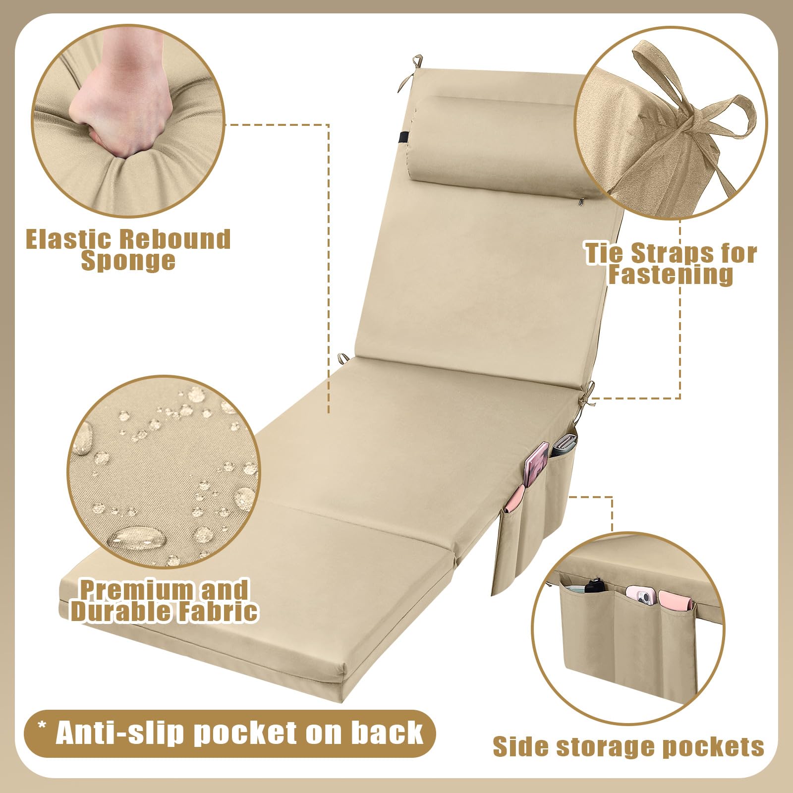 RattanView side pocket image with phone and sunscreen, offering convenient storage