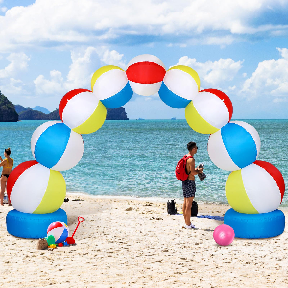 RattanView front view arch showcasing beach ball design and instant party impact