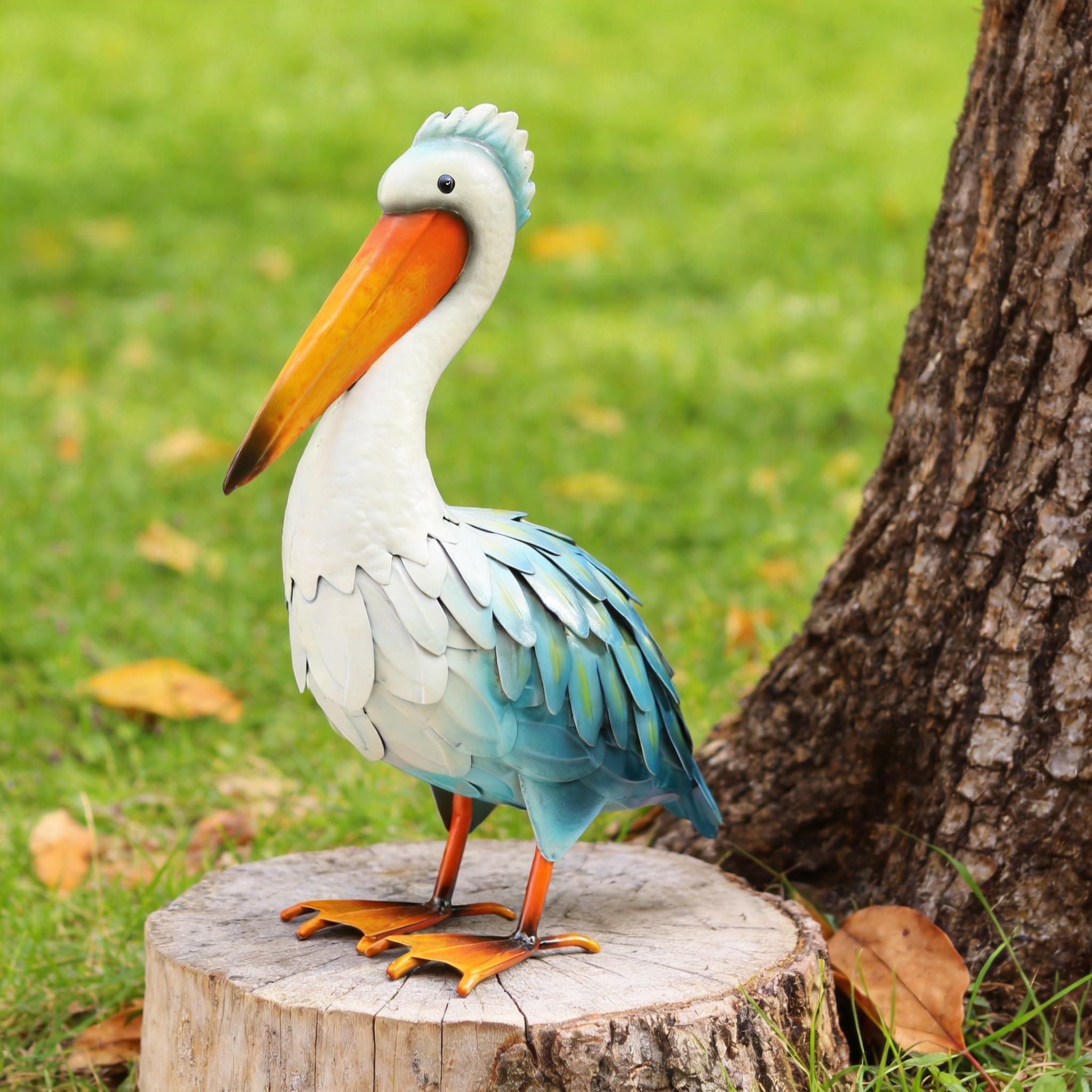 Ratuor pelican on indoor shelf offering coastal art for interior spaces
