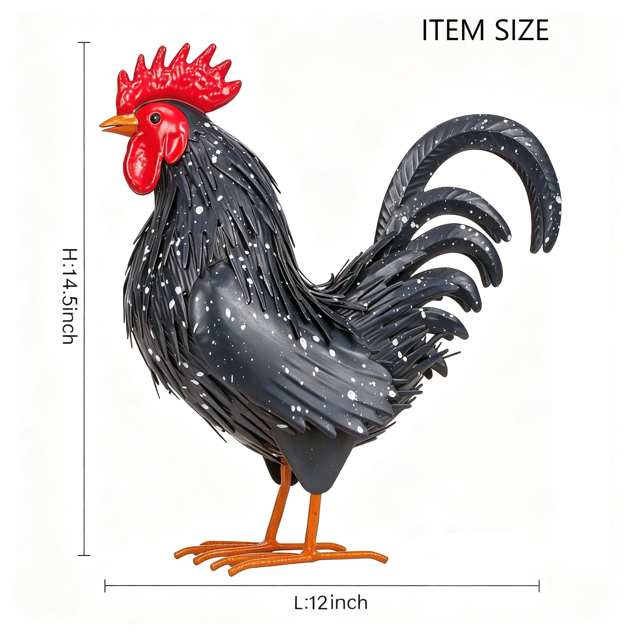 Ratuor rooster side profile highlighting durable metal construction