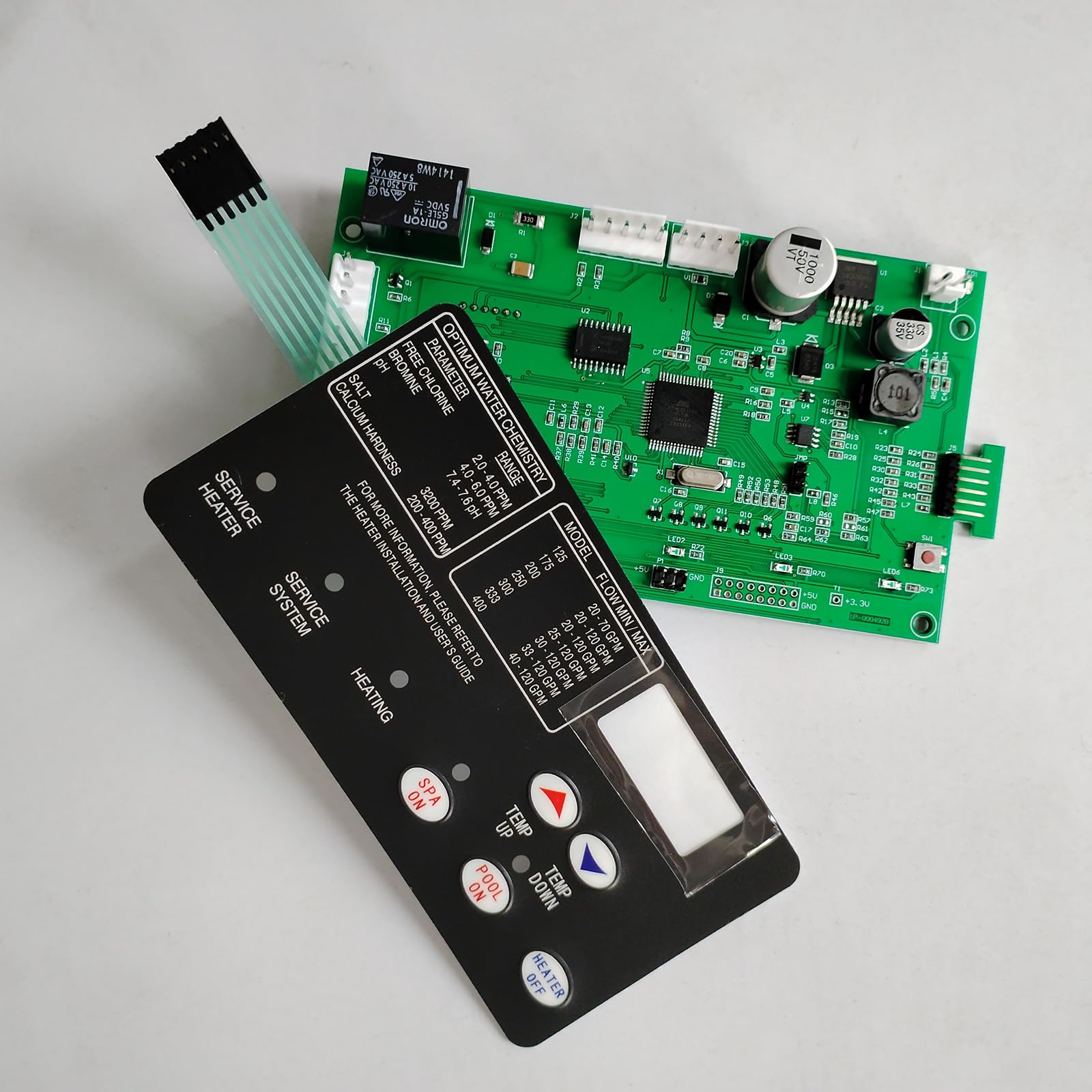 Ravilaxia control board beside ruler for scale, verifies correct size for replacement