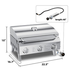 Raxmate open grate with cooking area visible, demonstrating large surface for burgers and skewers