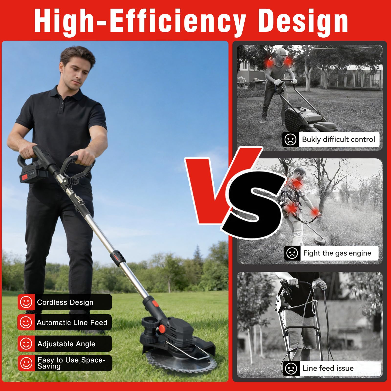 RAXONE ergonomic grip and handle detail reducing arm fatigue