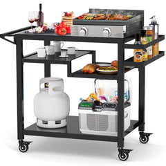 RAXSINYER front view with Ninja grill and organized prep surface, improves workflow
