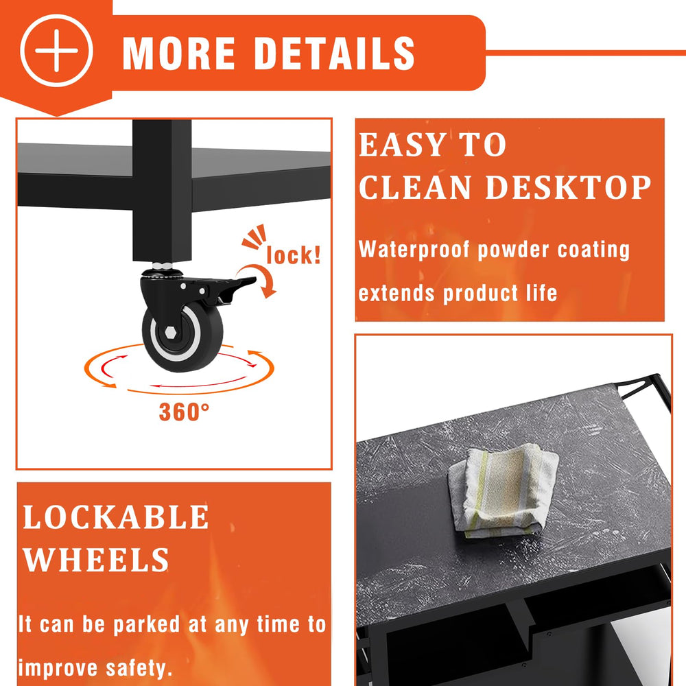 RAXSINYER caster wheels with locks visible, offers smooth mobility and stability