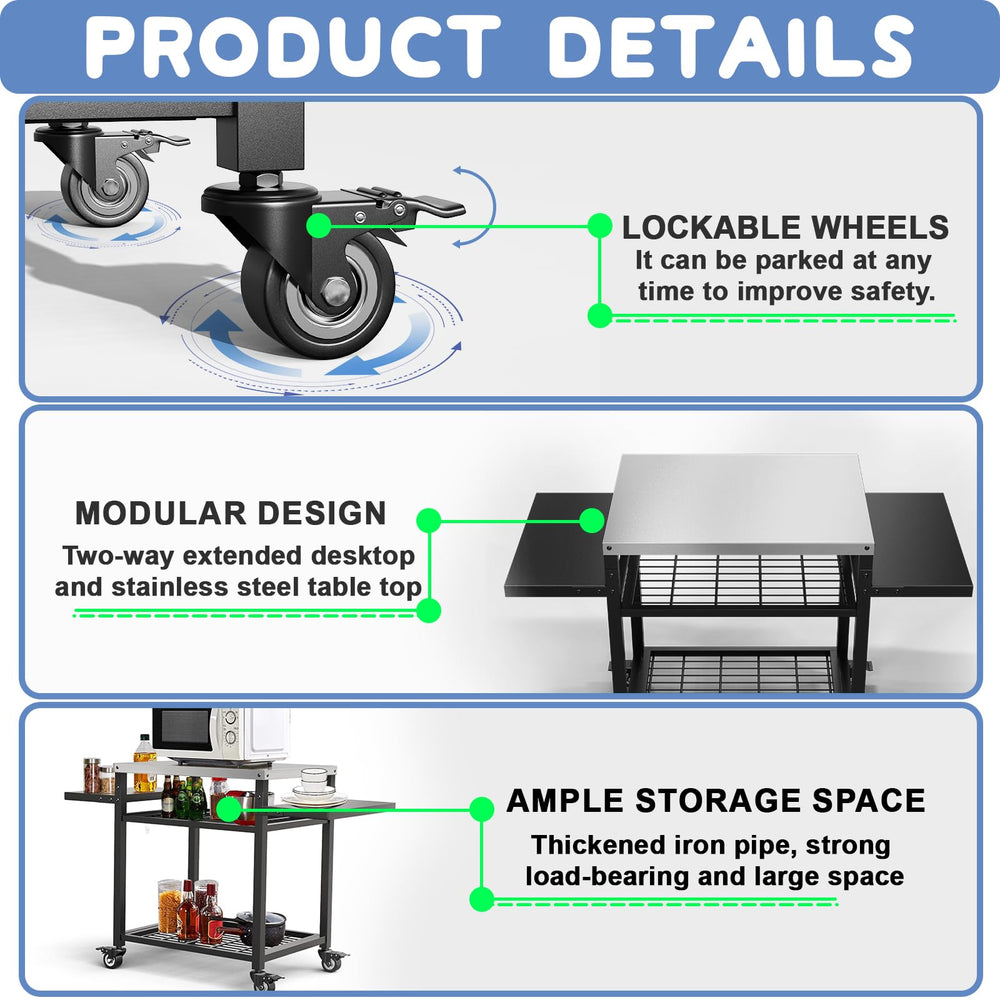 RAXSINYER lockable wheels closeup showing stable positioning benefit