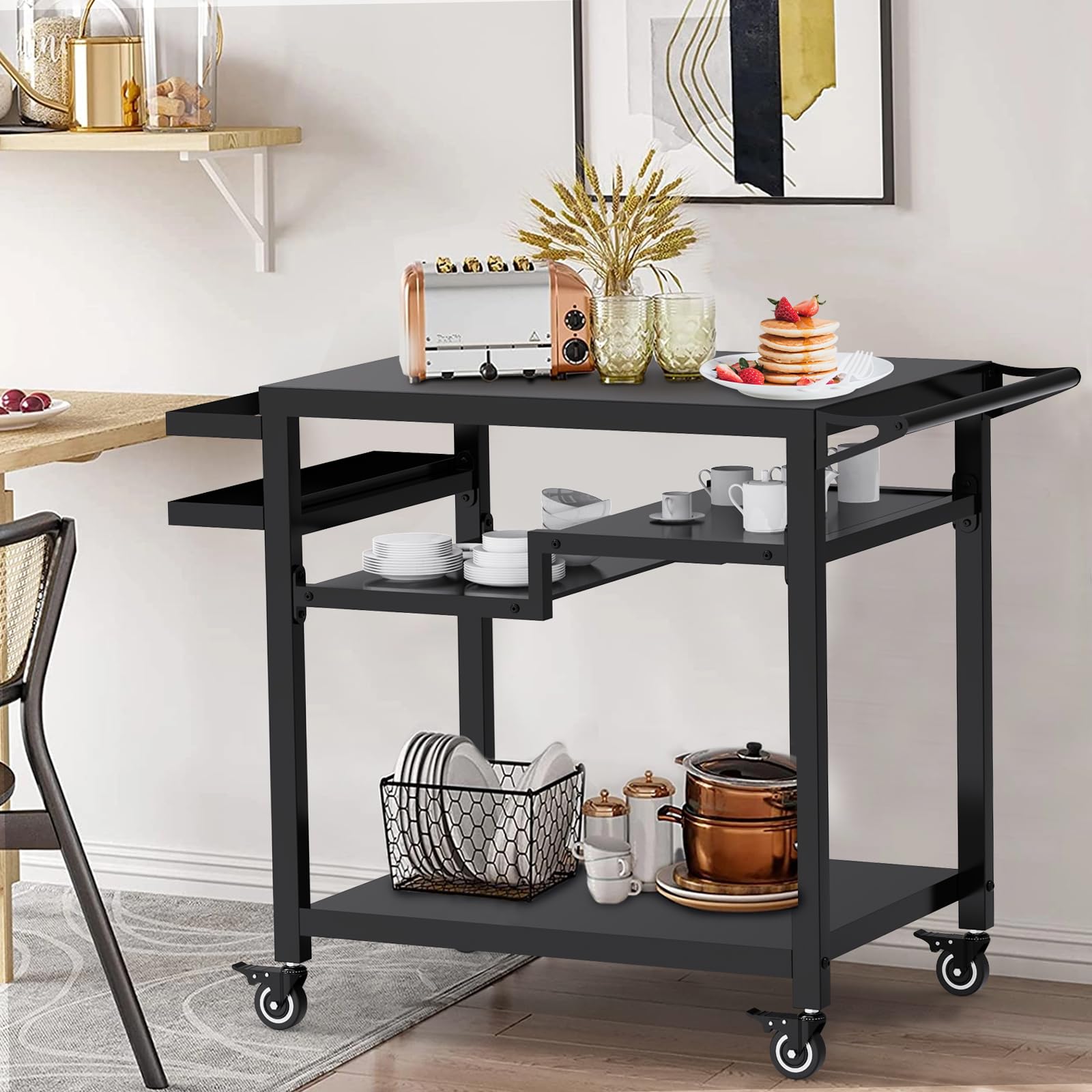 RAXSINYER cart in backyard BBQ scene, ideal for outdoor entertaining convenience
