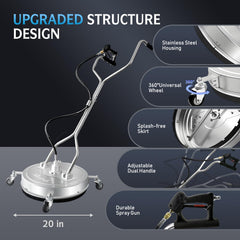 RAYNEL castors and adjustable handle assembly for easy maneuvering and control