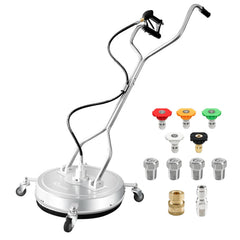 RAYNEL front view of surface cleaner showing wide 20-inch housing and handles for fast cleaning